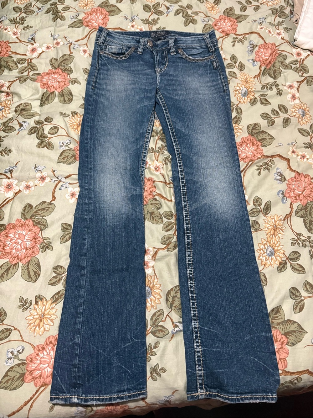 Silver Vintage Y2K Low-Rise Tuesday Baby Bootcut Jeans